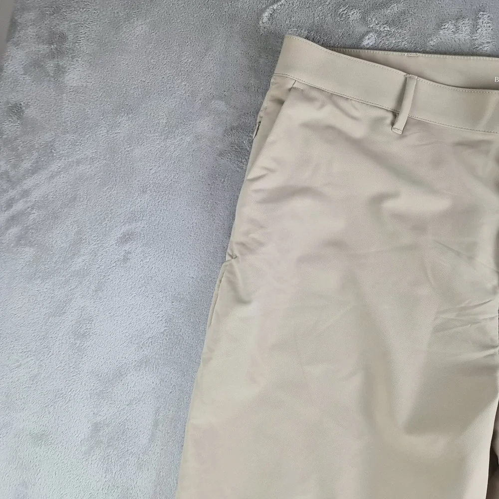 Banana Republic Pants Men 38x34 Tan Khaki Polyester Flat Front Chino Lightweight